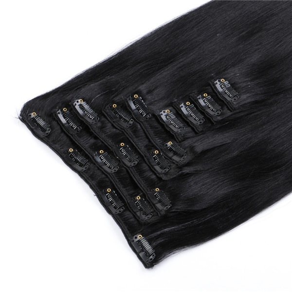 High density no damage clip in human hair extensions 120g XS067
